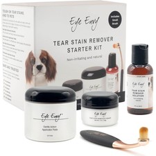 Dog Tear Stain Remover Starter Kit with ProPowder Brush  Stain Solution, App...