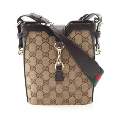 GUCCI GG Shadow Mini Bucket Shoulder Bag 782919 canvas leather Used Women