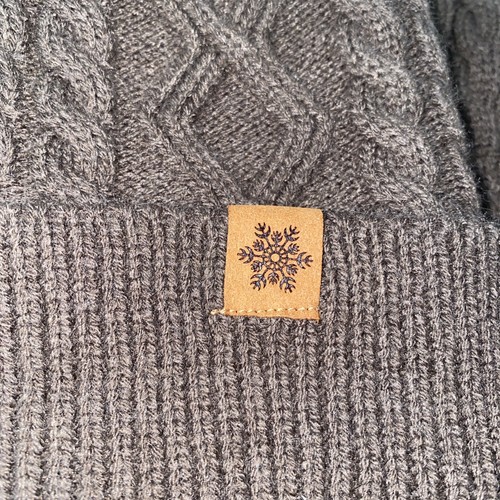 Set sciarpa e cappello invernale unisex marrone cioccolato maglia cavo taglia unica - Foto 5 di 8