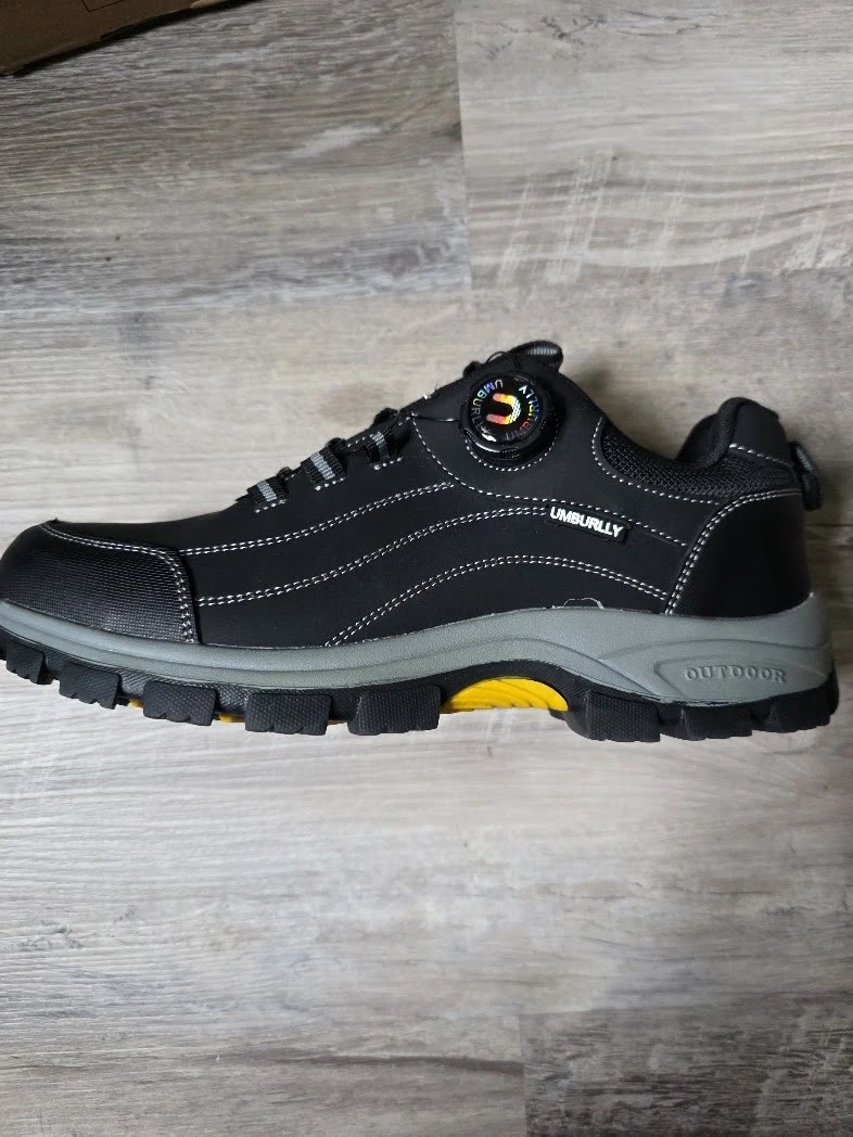 UMBURLLY Men's Steel Toe Safety Shoes, Button Design, Anti-Crush, Anti-Puncture,