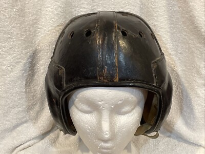 VINTAGE 1940's Black Airlite Size 7 1/4 Leather Football Helmet, WOW-NICE!!  | eBay