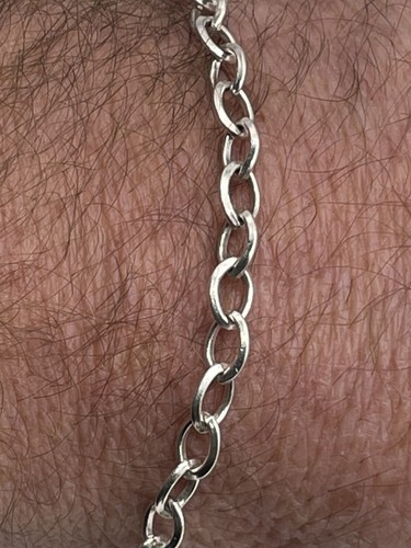 Vintage Sterling Silver 6mm Cable Link With Toggle & Clasp, Signed JC 7.25 Inch - Picture 6 of 6