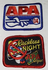 APA Billiards Embroidered Patches APA 2004 Rackless Nights APA Leagues Set of 2