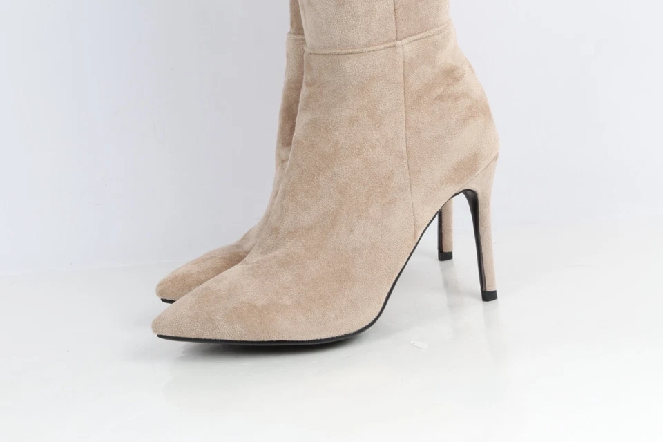 Botas de gamuza beige punta hasta el muslo por encima de la rodilla talla 41 Foto 3 de 4