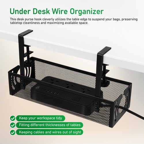 Cable Management Rack Baby Office Storage under The Table Desk Organizer - Afbeelding 5 van 12
