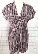 Zara Trafaluc Women Retro Romper Multi Colored V-neck Size Medium