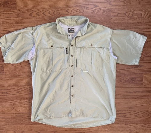 Ducks Unlimited Short Sleeve Shirt Mens XL Green Drake Waterfowl Button-Up
