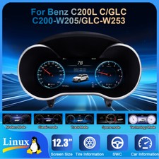 12.3" LCD Digital Instrument Cluster Dash For Mercedes C GLC W205 X253 2015-2021