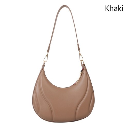 Solid Color Handbags Maillard-Style Shoulder Bag Elegant Women Bag for Girls - Picture 18 of 18