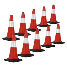 10x Triangle circulation cône signalisation pylône 51 cm bandes réfléchissantes