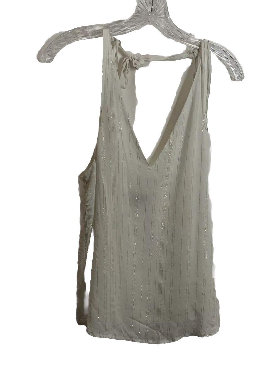 XS Express canotta donna bianca oro a righe viscosa altra fodera in fibra