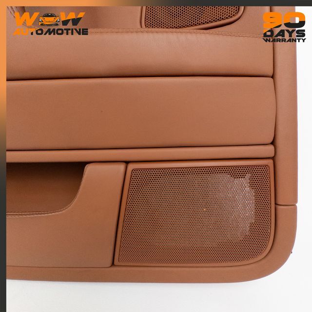 06-13 BENTLEY CONTINENTAL FLYING SPUR REAR LEFT DOOR PANEL BROWN LEATHER OEM