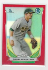 2014 Bowman Prospects Chrome Red Refractor 2/5 Daniel Robertson #BCP36 A's