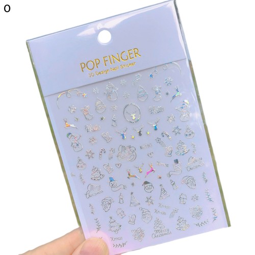 1 Sheet Manicure Sticker Self Adhesive Diy 3d Christmas Theme Winter New Year - Picture 6 of 26