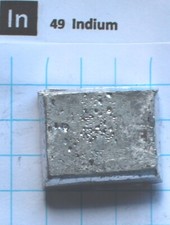 50 gram 99.995% Indium Metal Bar element 49 sample