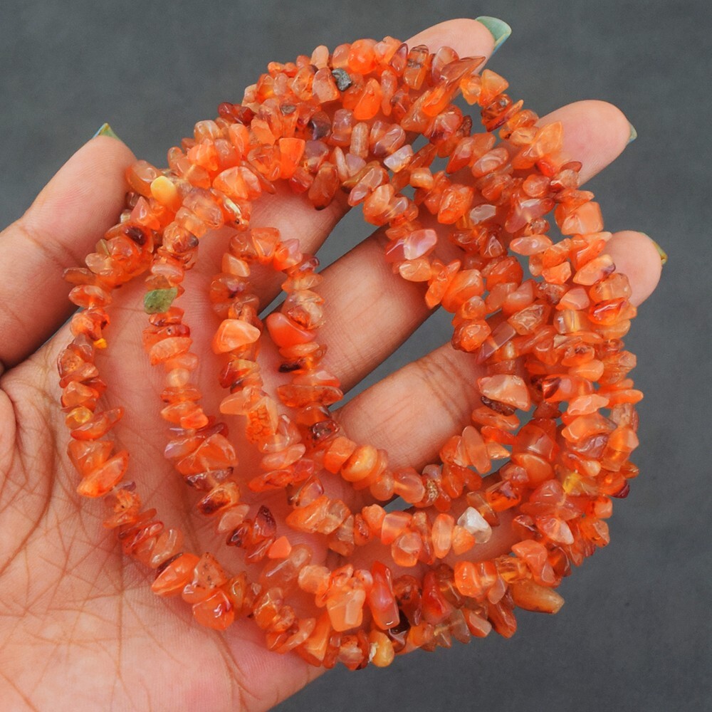 Most Brilliant Orange Carnelian 257 Cts Beaded 33