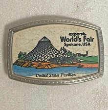 VINTAGE EXPO 74 WORLD'S FAIR SPOKANE, USA UNITED STATES PAVILION BELT BUCKLE