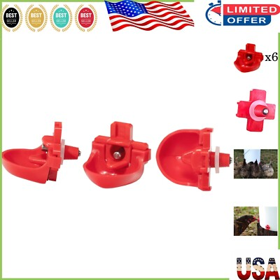 #ad DIY Poultry Waterer Kit 6 Horizontal Nipples amp; Dribble Dishes for Easy Setup $27.99