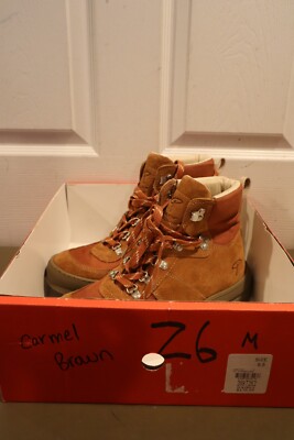 NEW  8.5 EREM Men s Xerocole Brown Leather Lace Up Ankle Lug Sole Hiking Boots