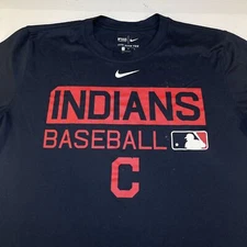 THE NIKE TEE DRI FIT CLEVELAND INDIANS MLB BASEBALL TEE T SHIRT Mens M Black 