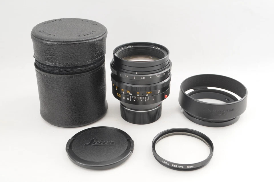 ☆301☆Excelente COMO NUEVO en ESTUCHE LEICA NOCTILUX-M 50mm f1 III Negro + Filtro Capucha De JAPÓN Foto 2 de 4