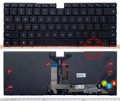 New Huawei Matebook X EUL-W19 EUL-W19P EUL-W29P WX9 Laptop Keyboard US Backlit