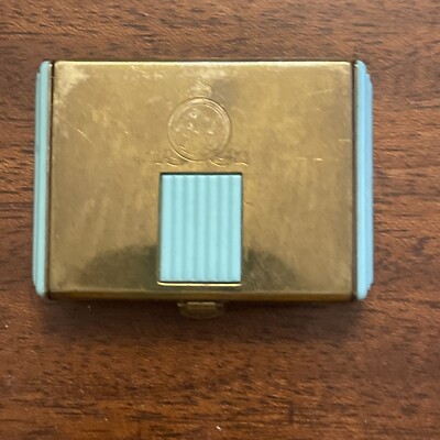 Vintage Rare French Art Deco Coty L Aimant Travel Powder compact Gold