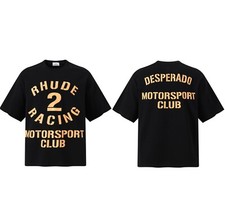 RHUDE Letter Men High Quality Leisure Cotton Short Sleeve T-Shirt Polo SZ:M-2XL