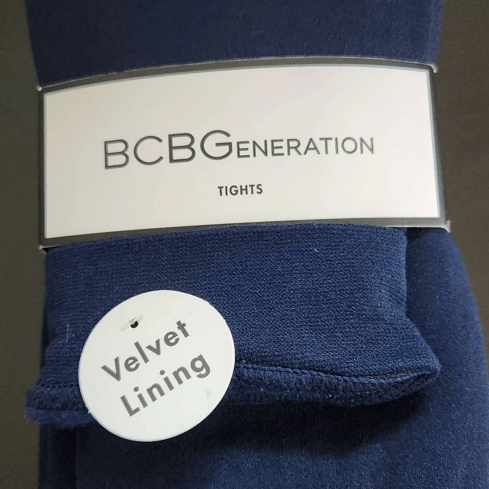 Medias forradas de terciopelo azul marino BCBGeneration 1 par sin pies nuevas con etiquetas talla mediana/grande Foto 2 de 4