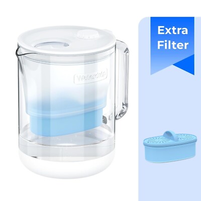 [Alkaline] Waterdrop Glass Alkaline Water Filter Pitcher with 2 Filter, Clear