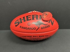 AFL SHERRIN KB KANGAROO BRAND RED AUSTRALIAN MADE LEATHER GAME BALL FOOTBALL