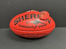 AFL SHERRIN KB KANGAROO BRAND RED AUSTRALIAN MADE LEATHER GAME BALL FOOTBALL