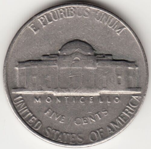 USA Jefferson FIVE CENTS 1964 aXF Nickel Coin ERROR No Mint Mark + Faded Letters - Picture 3 of 3
