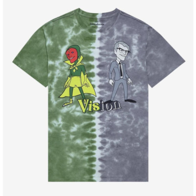 Marvel Vision Split-Dye Adult Unisex Couples T-Shirt Size XL Box Lunch Exclusive