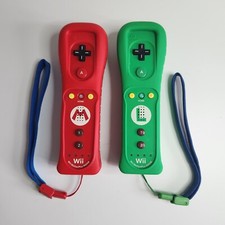 Mario Luigi Wii Remote MotionPlus Controllers Set Wii Authentic TESTED WORKS