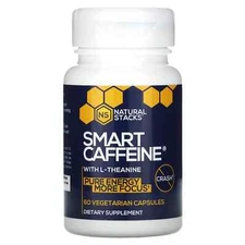 2 X Natural Stacks, Smart Caffeine With L-Theanine, 60 Vegetarian Capsules