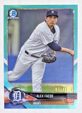 2018 Bowman Chrome Alex Faedo /125 aqua refractor #bcp124 tigers rookie SP