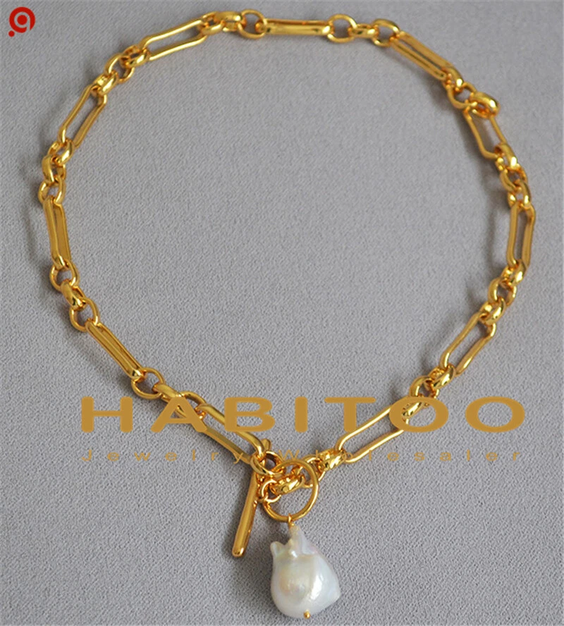 Collar Perla Blanca Cultivada Oro 14K Relleno 18" Foto 3 de 4