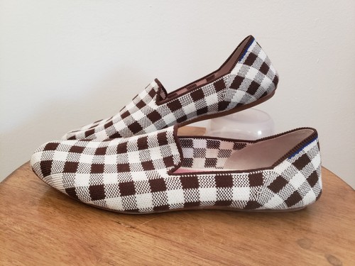 Rothys Marta Ferri flache Halbschuhe braun kariert Gingham flache Schuhe Damenschuhe 10