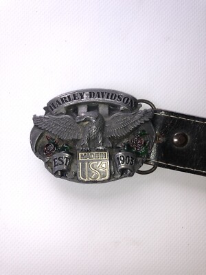 boucle ceinture Harley Davidson official licensed product 1989 Vintage 
