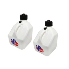 VP Racing 2 Pack White Square 3 Gallon Race Gas Alcohol Can Fuel Jug Utility Can