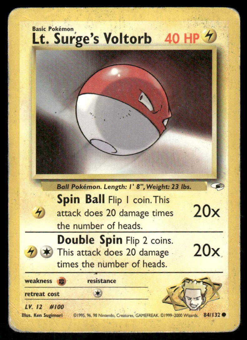 Lt. Surge's Voltorb 84/132 Gym Heroes Pokemon TCG trading card