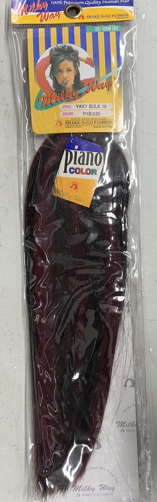 100% Human Hair Bulk-Braid/Braiding. Milky Way 16" Yaky Straight Color 1B/530