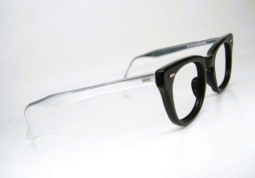 Vintage Mens 50s Glasses Eyeglasses Sunglasses Black Silver Frame 44-20 Depp - Picture 3 of 5