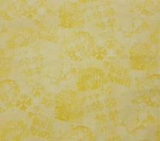 1 yd 29" Country Kitties Jim Shore Quilting Treasures Tonal Yellow Quilt Blender