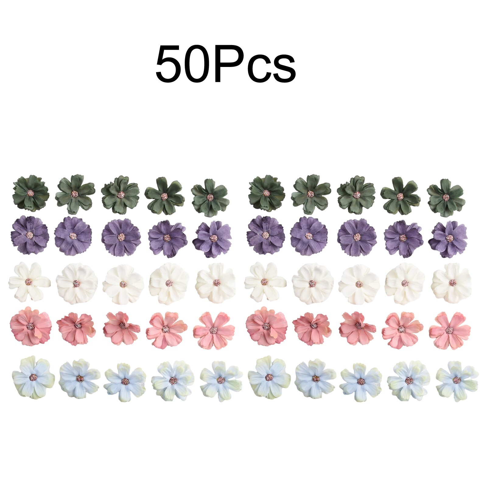 DIY Multilayer Flower Crafts with 50pc Mixed Color Artificial Flower