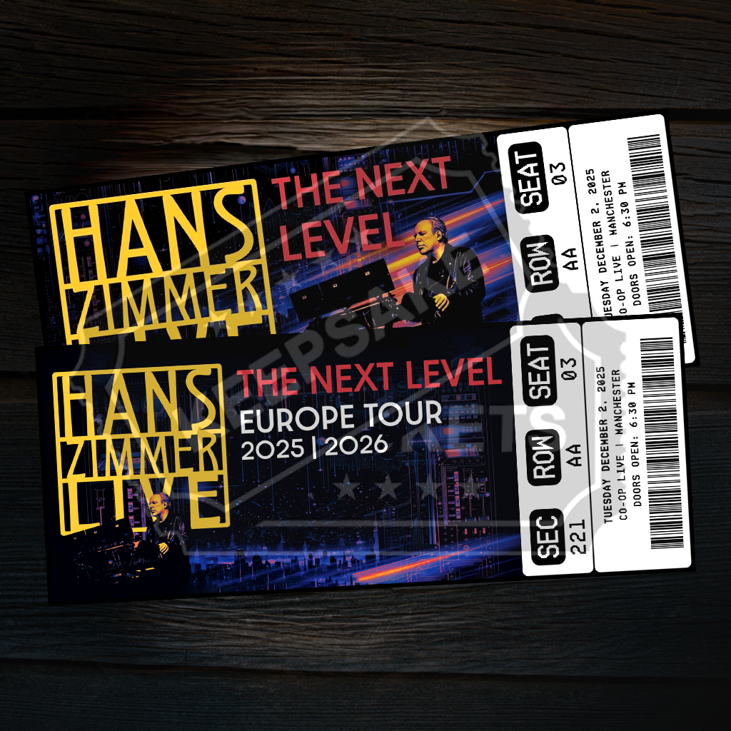 Hans Zimmer Live Mock Ticket The Next Level Tour | Personalized