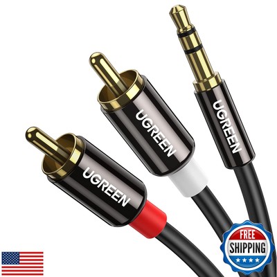 UGREEN 3.5mm to RCA Cable, 6.6FT RCA Male to Aux Audio Adapter HiFi Sound Hea