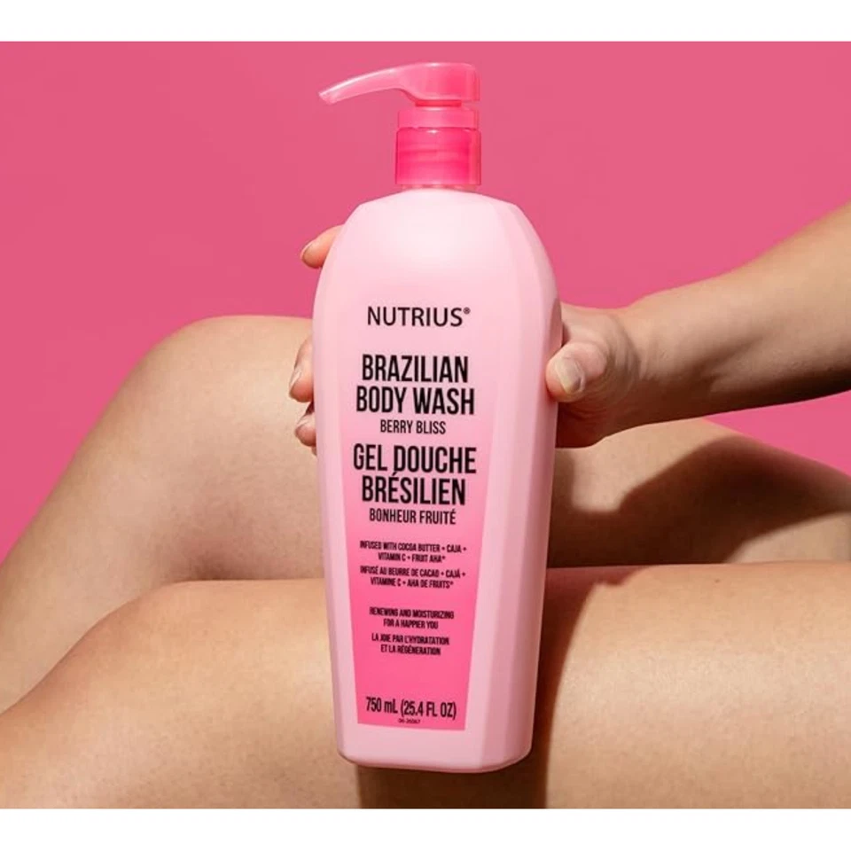 Nutrius Brazil Body Wash Coco Bliss & Berry Bliss 25,4 жидкой унции 2 упаковки - Изображение 3 из 4