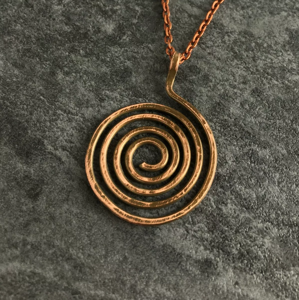 Spiral copper necklace, celtic pendant, rustic necklace handmade jewelry  Ukraine